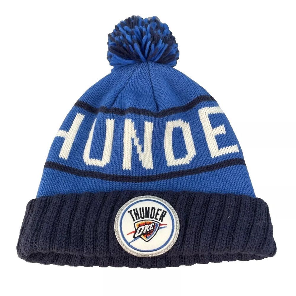 MITCHELL & NESS NBA OKLAHOMA CITY THUNDER Knit Beanie Adult OKC Blue Snow Hat OS